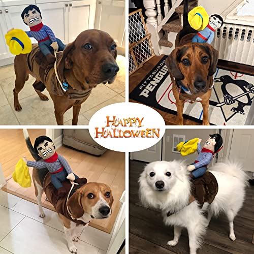 Funny Cowboy Riding Dog Halloween Costume