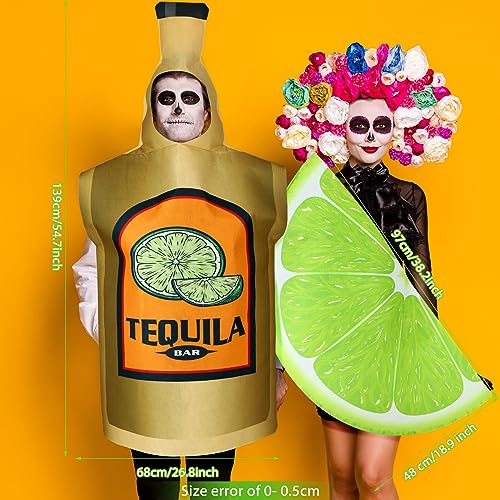 Couples Tequila Bottle & Lime Slice Costumes