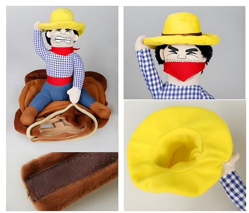 Funny Cowboy Riding Dog Halloween Costume