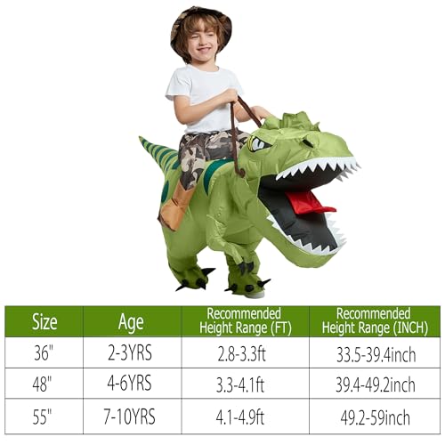 Inflatable T-Rex Costume for Kids Halloween Fun