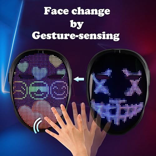 App-Controlled LED Face Transforming Halloween Mask