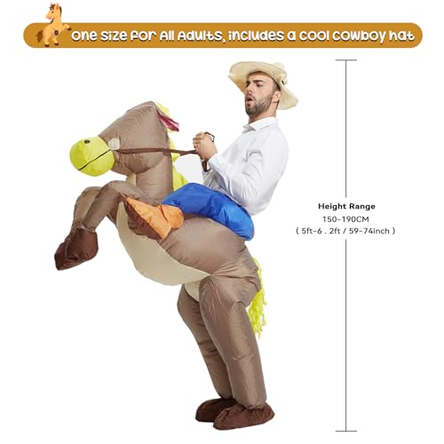 Inflatable Cowboy and Horse Costume for Adults