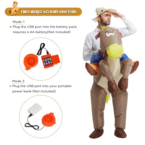 Inflatable Cowboy and Horse Costume for Adults