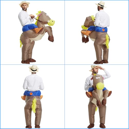 Inflatable Cowboy and Horse Costume for Adults
