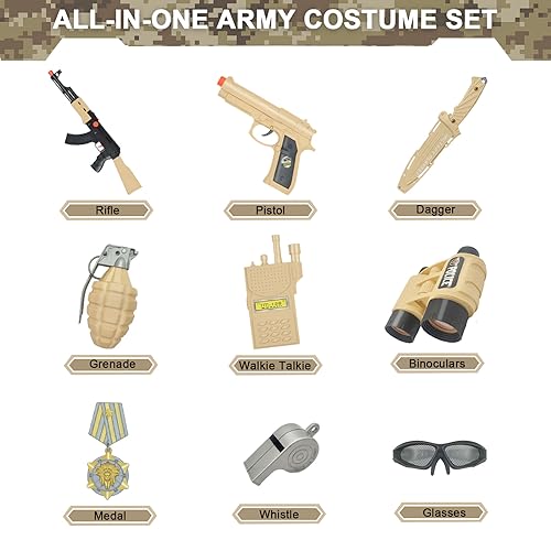 Kids Military Soldier Halloween Costume Set