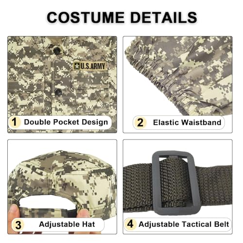 Kids Military Soldier Halloween Costume Set
