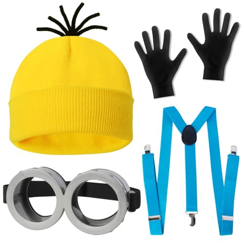 4PC Yellow Beanie & Accessories Halloween Costume Set