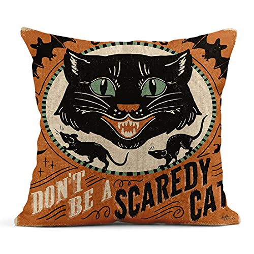 Vintage Halloween Pillow Covers: Scaredy Cats & Pumpkins