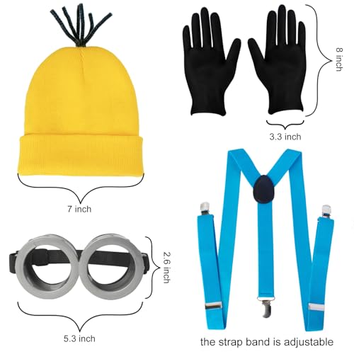 4PC Yellow Beanie & Accessories Halloween Costume Set