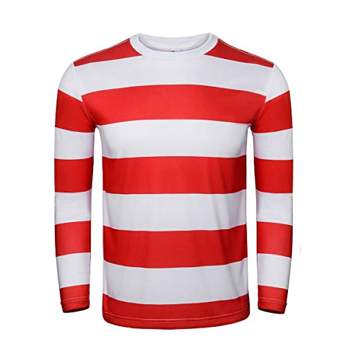Men's Red and White Striped Halloween Costume Set