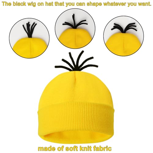 4PC Yellow Beanie & Accessories Halloween Costume Set
