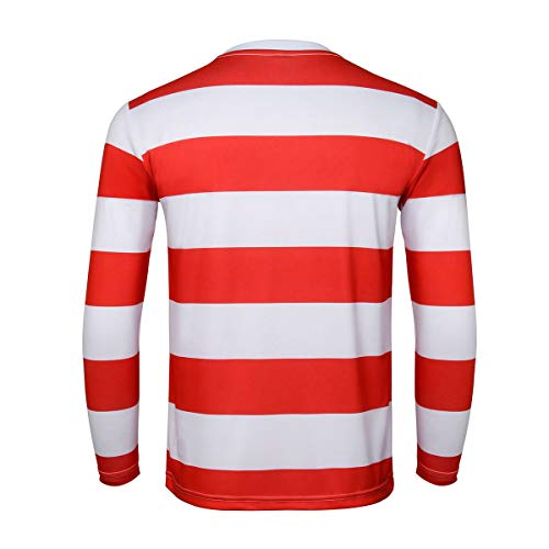 Men's Red and White Striped Halloween Costume Set