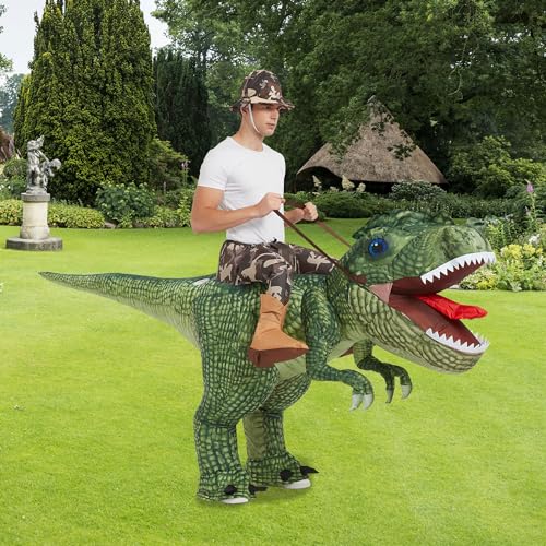 Inflatable T-Rex Dinosaur Riding Costume for Adults