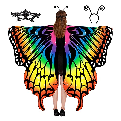 Tibeha Halloween Butterfly Costume with Wings & Mask