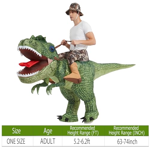 Inflatable T-Rex Dinosaur Riding Costume for Adults