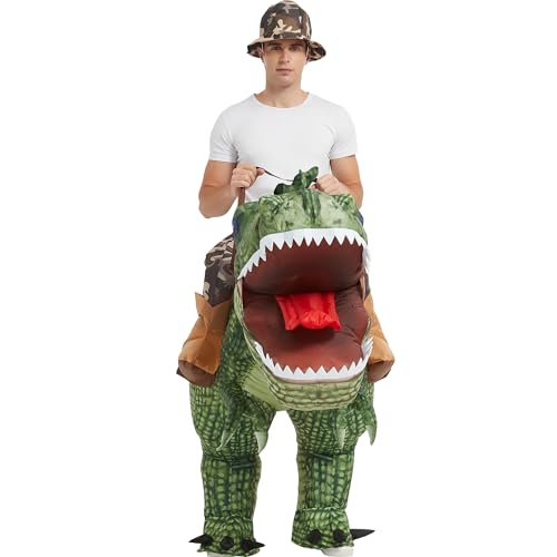 Inflatable T-Rex Dinosaur Riding Costume for Adults