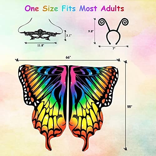 Tibeha Halloween Butterfly Costume with Wings & Mask
