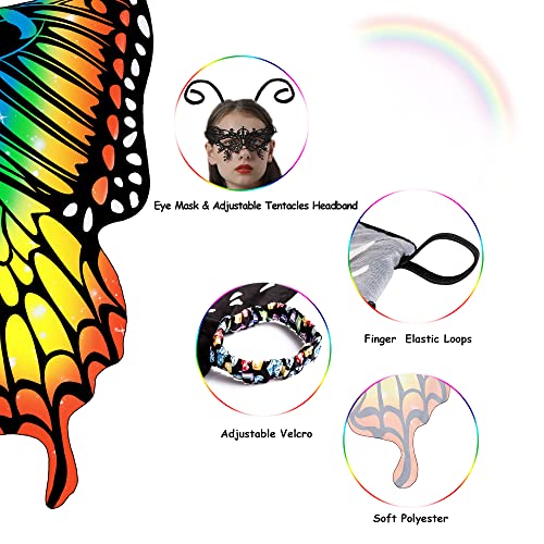 Tibeha Halloween Butterfly Costume with Wings & Mask