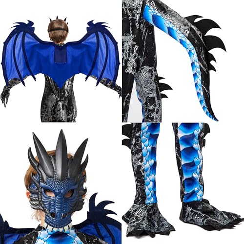 Boys Black and Blue Dragon Halloween Costume