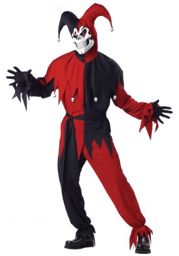 Evil Jester Costume for Adults - X-Large Red