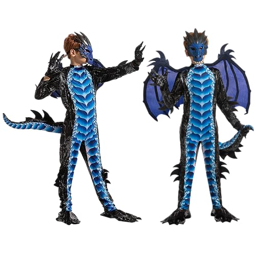 Boys Black and Blue Dragon Halloween Costume