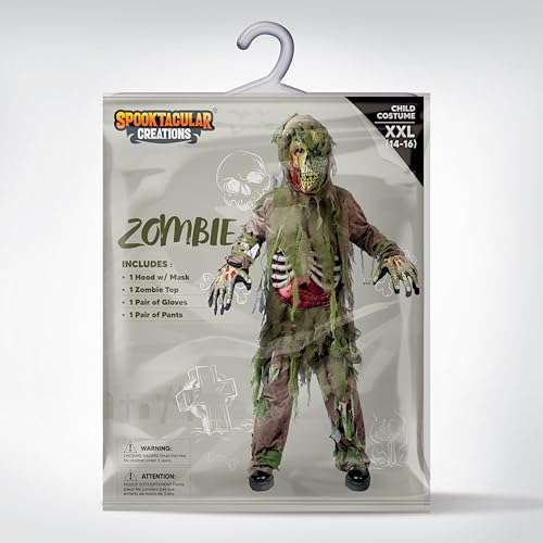 Deluxe Zombie Skeleton Costume for Kids Halloween