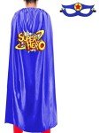 Blue Superhero Cape and Mask for Halloween
