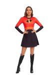 Red and Black Halloween Superhero Dress with Mask