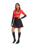 Red and Black Halloween Superhero Dress with Mask