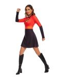 Red and Black Halloween Superhero Dress with Mask