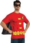 DC Comics Men's Robin Costume T-Shirt, Red