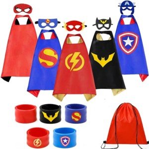 Superhero Capes & Wristbands Kids Costume Set