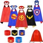 Superhero Capes & Wristbands Kids Costume Set