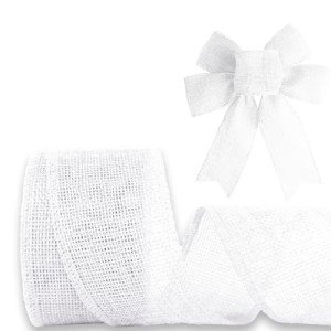 White Burlap Ribbon for Halloween Crafting & Decor