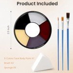 6 Colors Face & Body Paint Set for Halloween