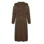 Brown Hooded Plush Robe for Men