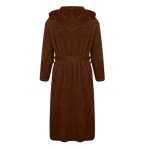 Brown Hooded Plush Robe for Men