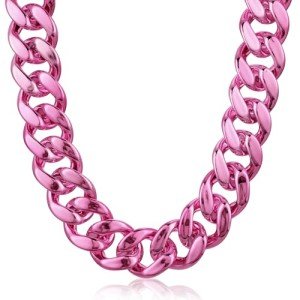 Chunky Pink Faux Chain Necklace for Halloween