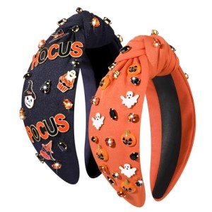 2-Pack Halloween Headbands: Ghost & Pumpkin Designs