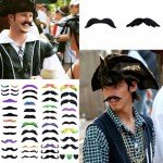 48pcs Self-Adhesive Fake Mustaches for Halloween Fun