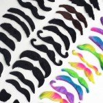 48pcs Self-Adhesive Fake Mustaches for Halloween Fun