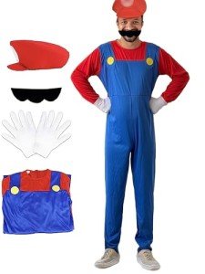 Vowdicua Super Brothers Men's Halloween Costume - Red