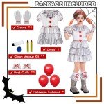 Girls' Scary Clown Costume with Makeup Kit