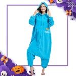 Cozy Blue Animal Onesie Halloween Pajamas