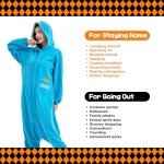 Cozy Blue Animal Onesie Halloween Pajamas