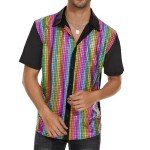 Men's 70s Disco Sequin Shirt for Halloween