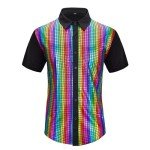 Men's 70s Disco Sequin Shirt for Halloween
