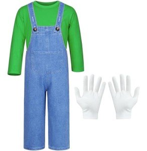 Kids' Green Plumber Costume for Halloween Parties