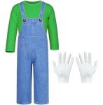 Kids' Green Plumber Costume for Halloween Parties