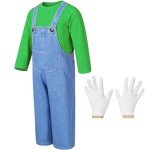 Kids' Green Plumber Costume for Halloween Parties
